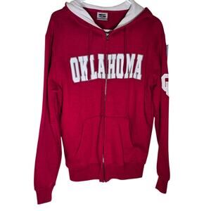 Women's Crimson Oklahoma Sooners Arched Name Full-Zip Hoodie Embroidered NCAA